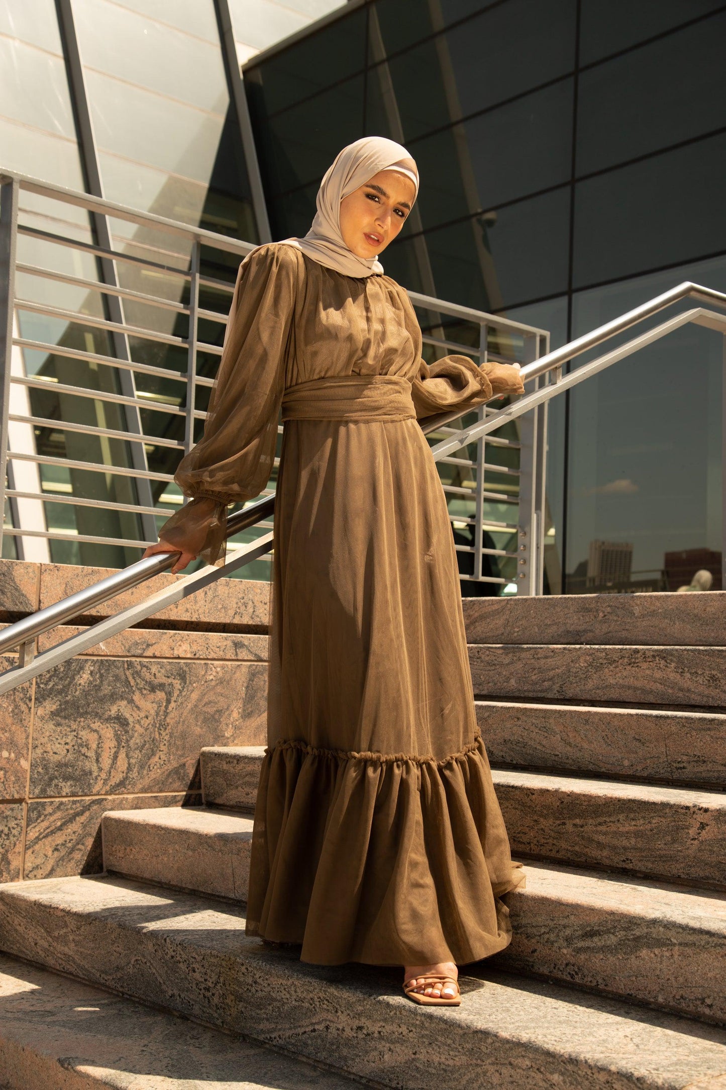 Shireen Maxi Gown - Chocolate