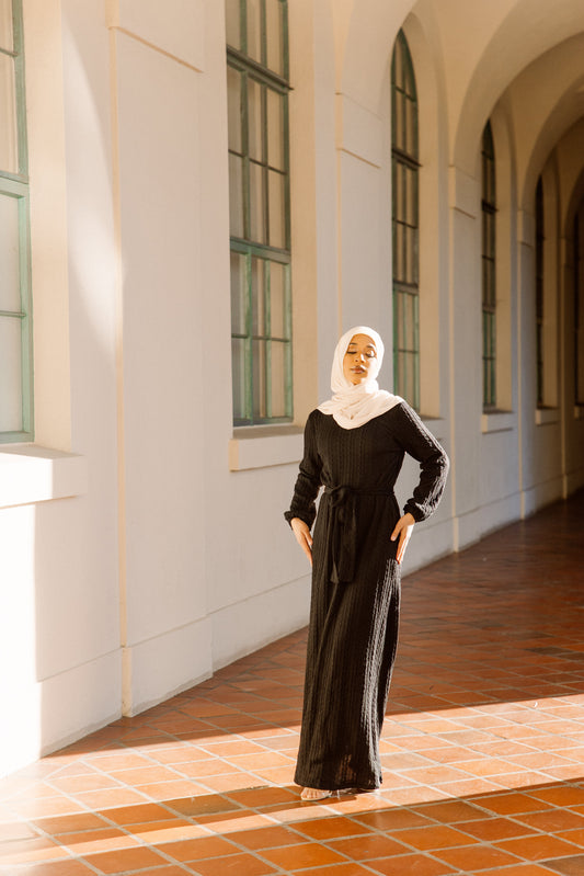 Ayesha Knit Maxi Gown - Black