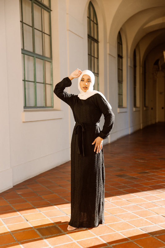 Ayesha Knit Maxi Gown - Black