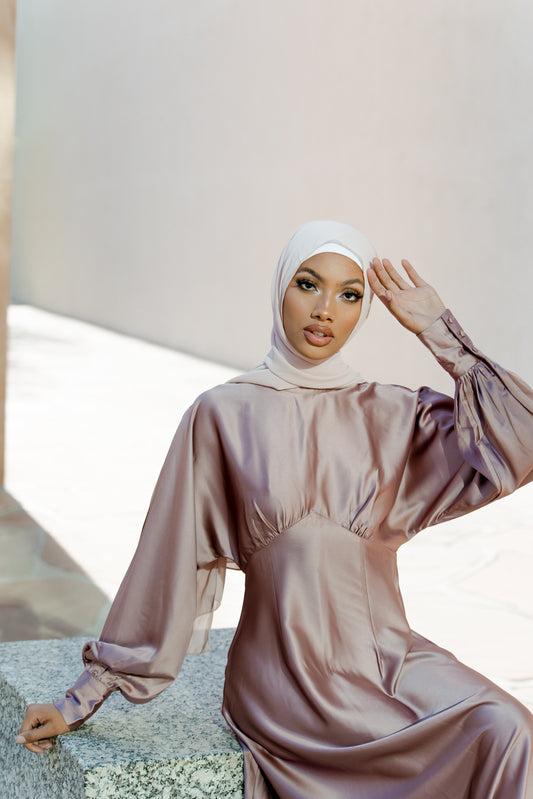 Imelda Batwing Dress - Rose Taupe