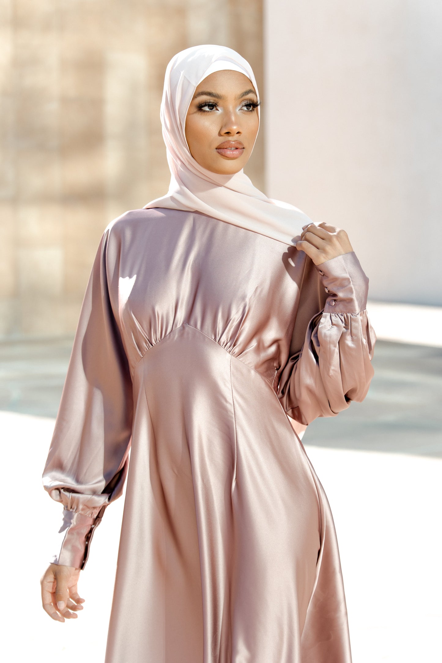 Imelda Batwing Dress - Rose Taupe