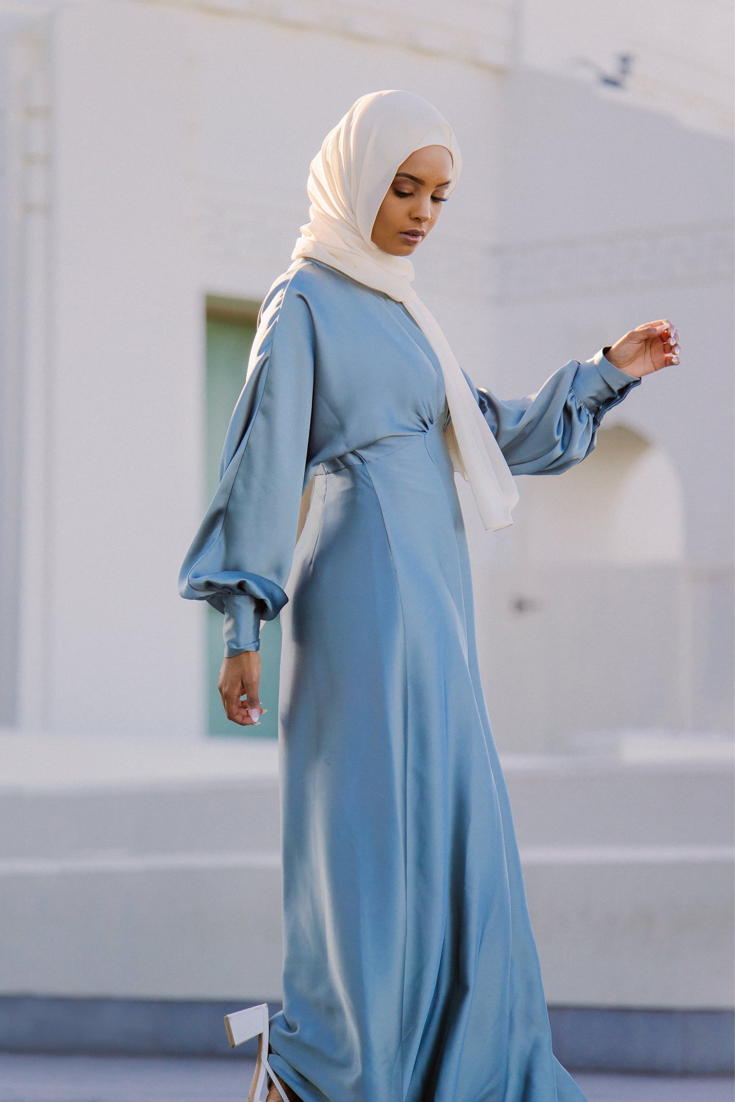 Imelda Batwing Dress - Pale Jade