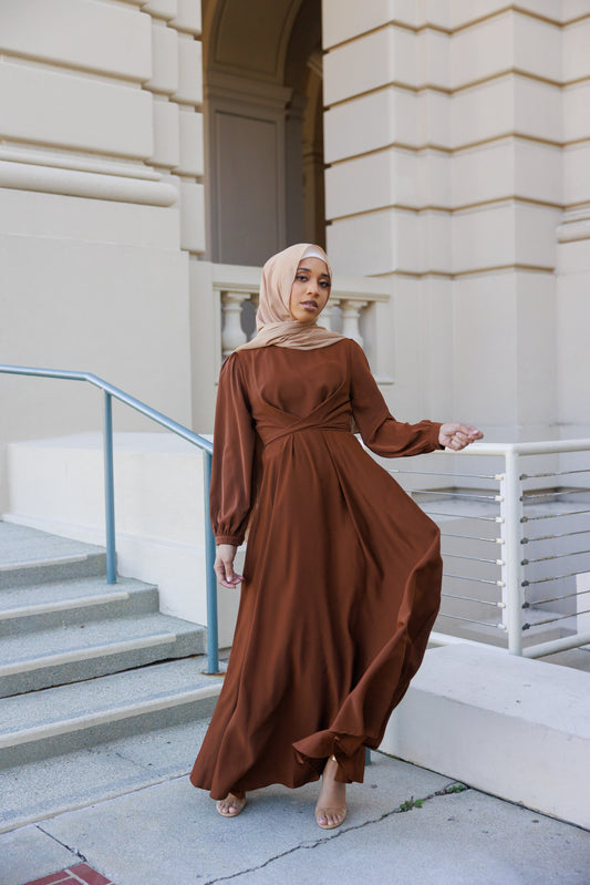 Imani Wrap Maxi Dress - Chocolate