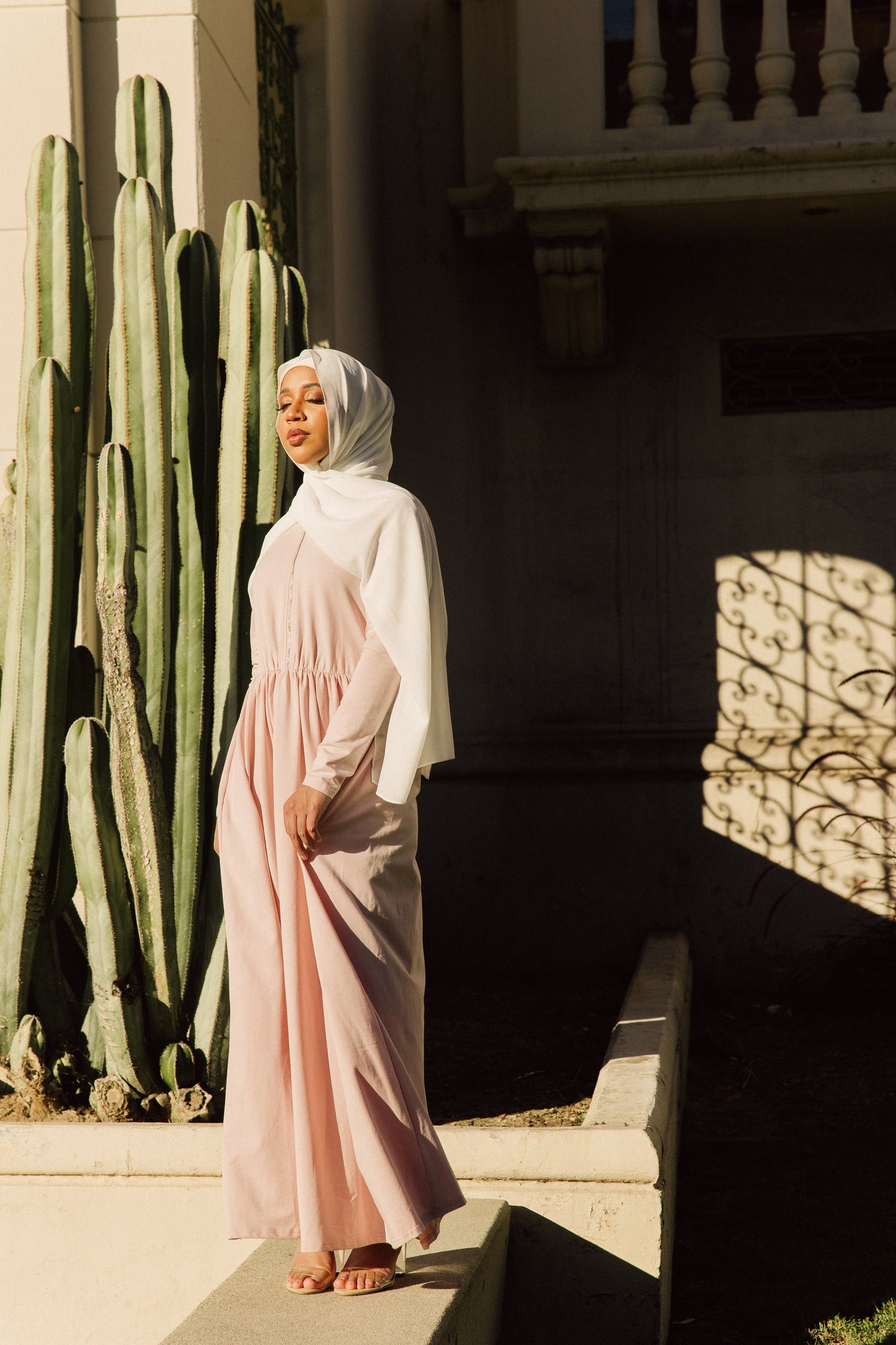 Aminah Zipper Jersey Dress - Pink