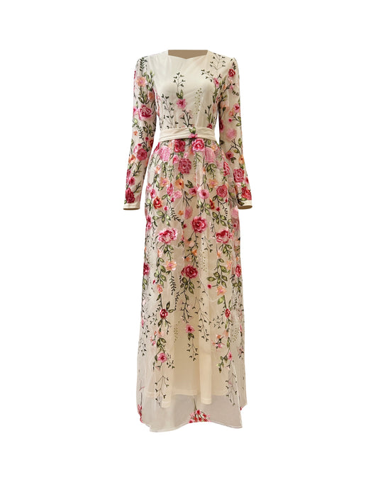 Marseille Embroidered Maxi Gown
