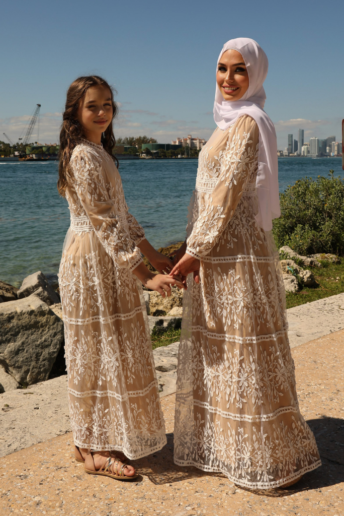 Mini Avery Lace Maxi Dress - Chai Tea Latte