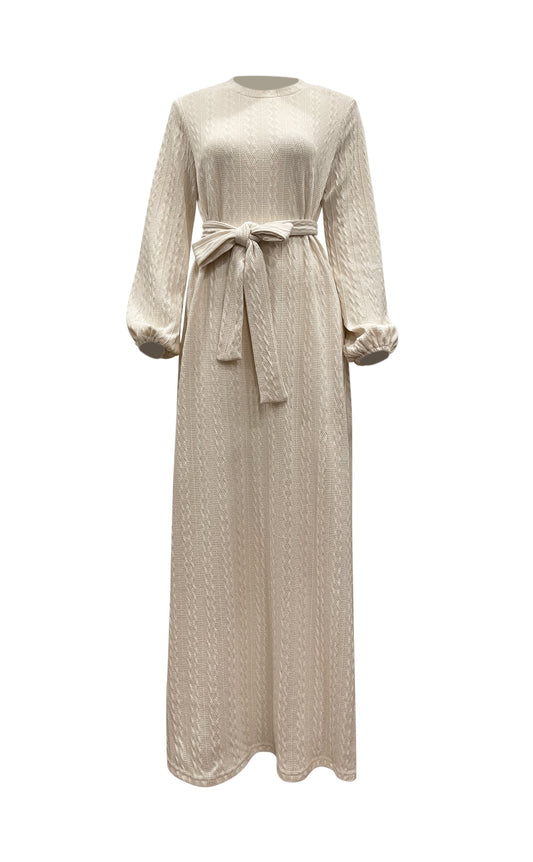 Ayesha Knit Maxi Gown - Vanilla