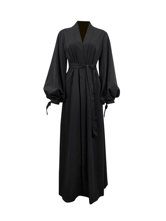 Vera Wrap Abaya - Onyx Black