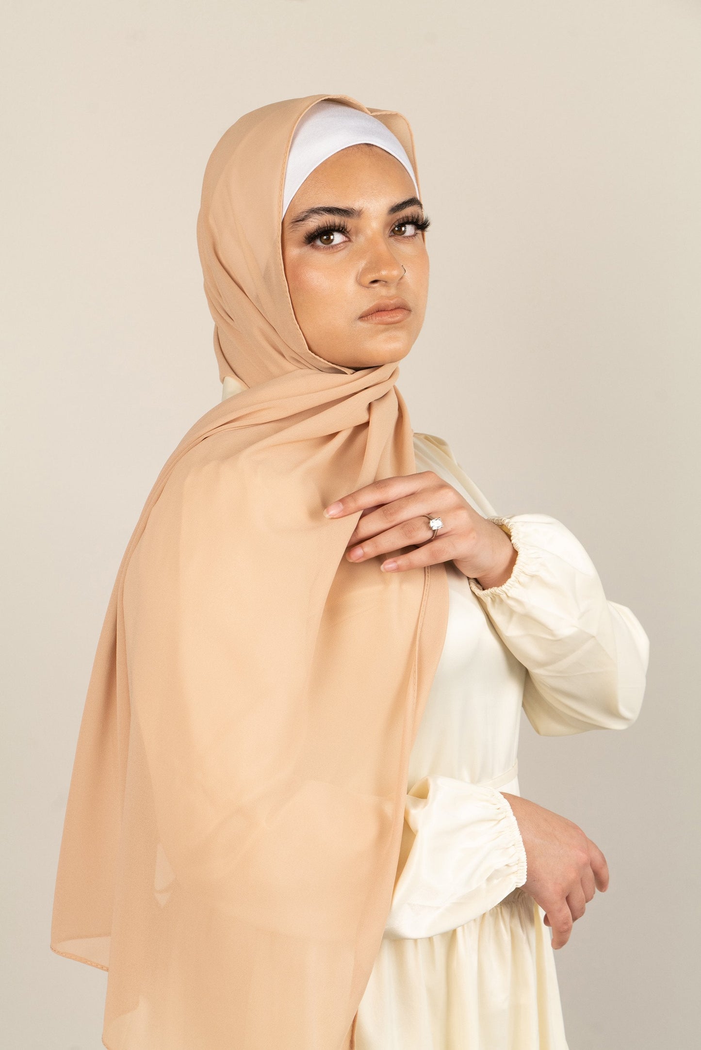 GOLDEN BUTTER Georgette Chiffon Scarf