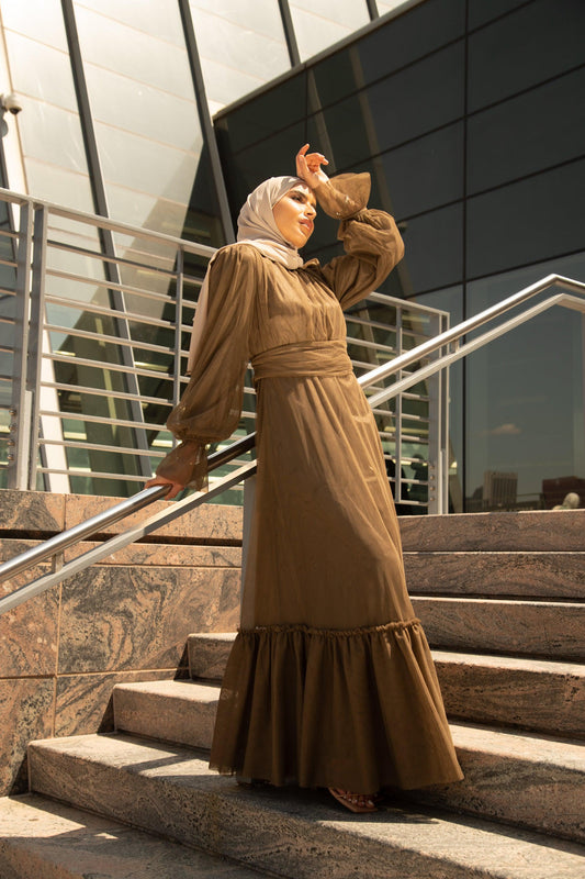 Shireen Maxi Gown - Chocolate