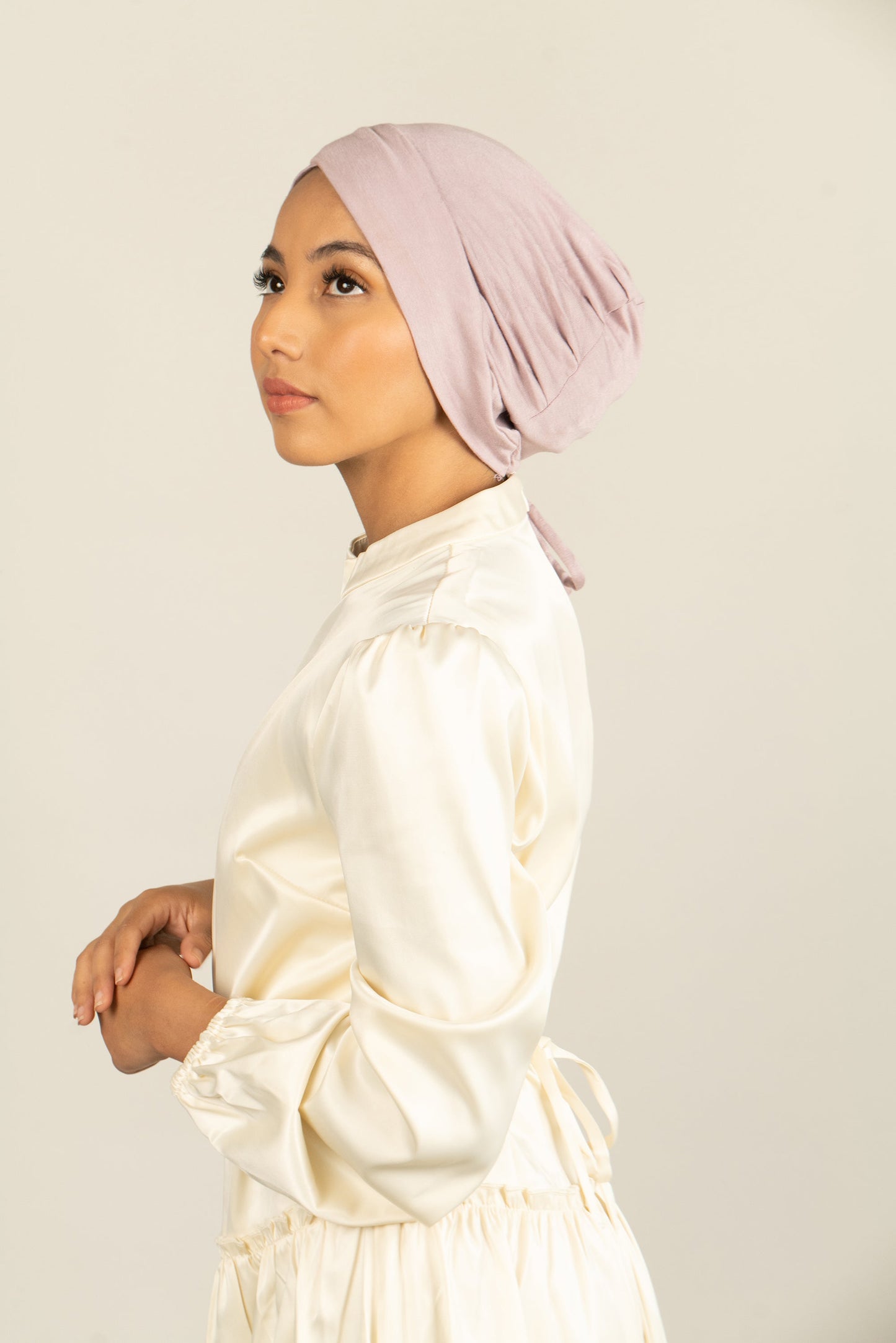 Tie Back Hijab Cap - Mink