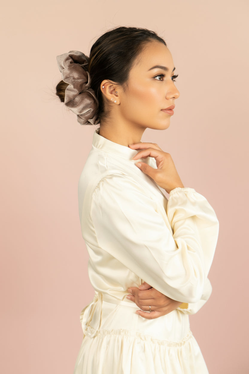 Velvet Scrunchie - Taupe