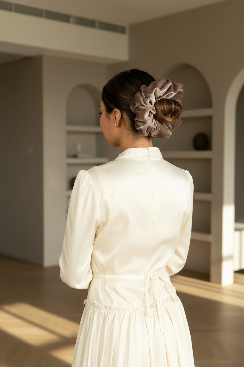 Velvet Scrunchie - Taupe