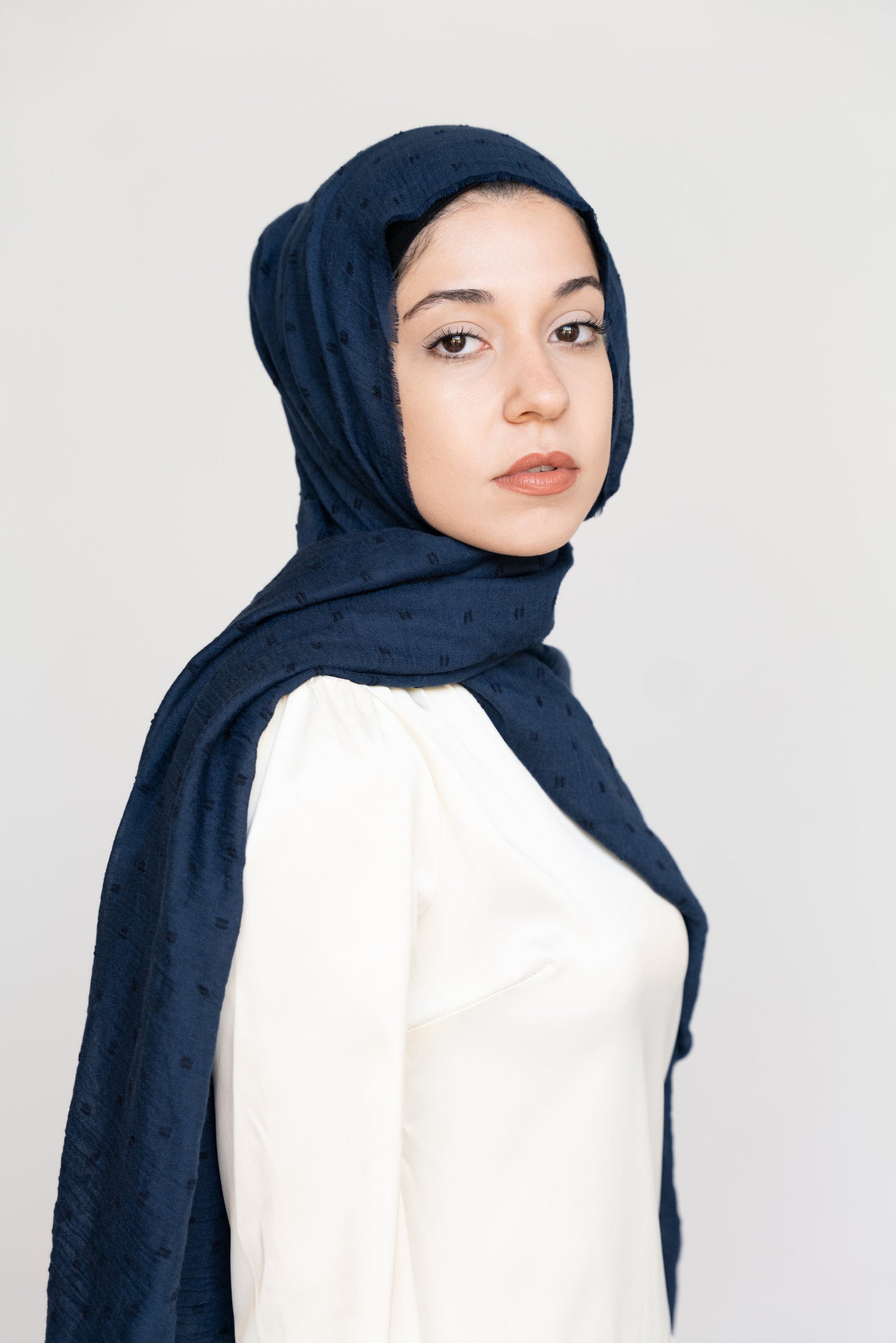 MIDNIGHT BLUE Embossed Woven Viscose