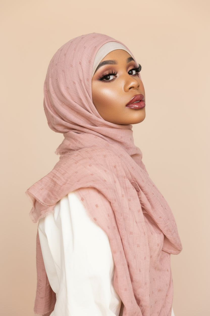 DUSTY ROSE Embossed Woven Viscose