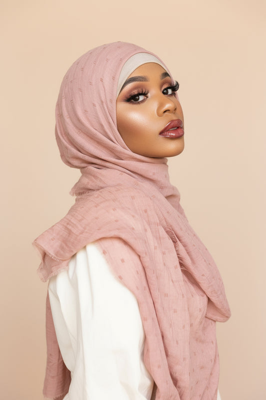 DUSTY ROSE Embossed Woven Viscose