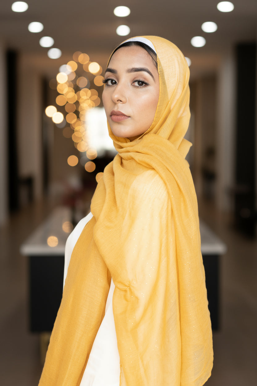 Shimmer Scarf - MUSTARD