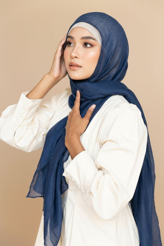 Shimmer Scarf - NAVY