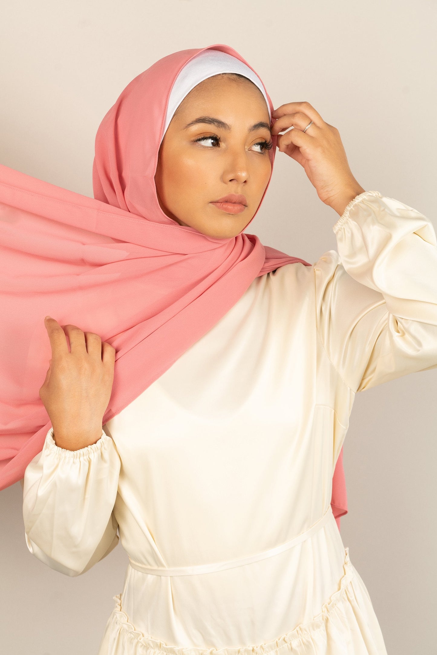 PINK HYDRANGEAS Georgette Chiffon Scarf