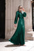 Ayla Pleated Satin Gown - Emerald
