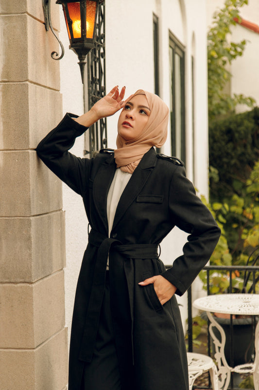 Dakota Belted Wrap Coat - Black