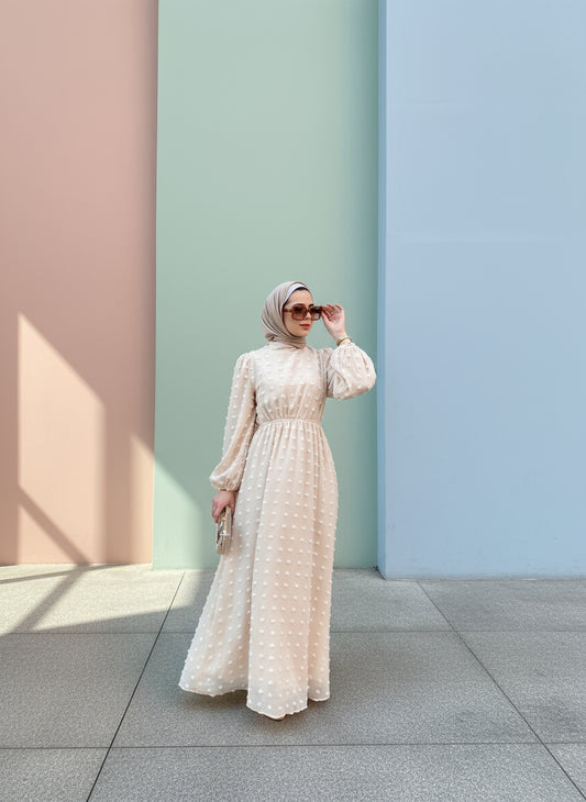 Eva Maxi Dress - Embossed Dots