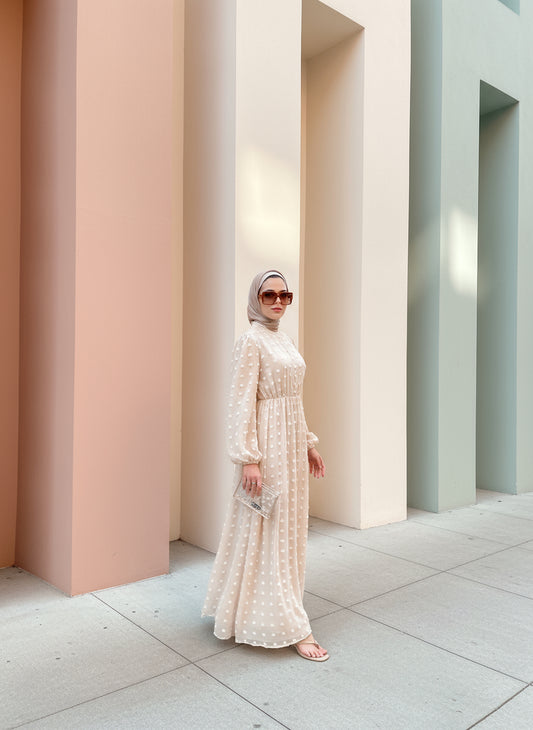 Eva Maxi Dress - Embossed Dots