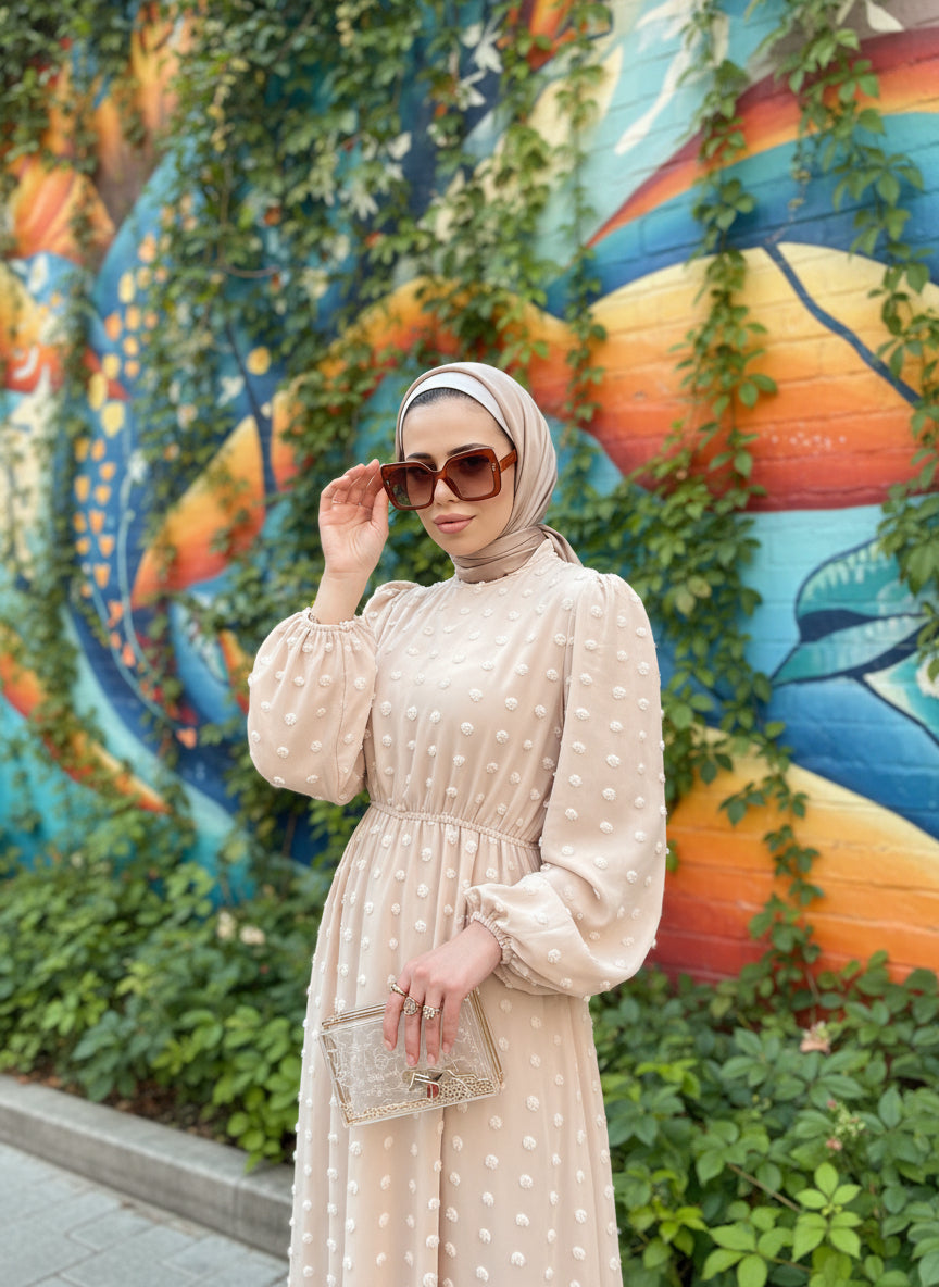 Eva Maxi Dress - Embossed Dots