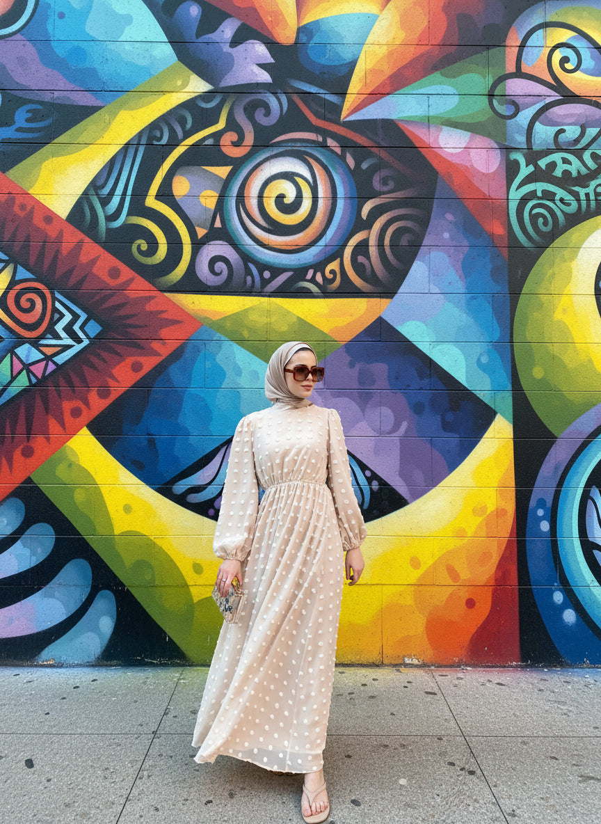 Eva Maxi Dress - Embossed Dots