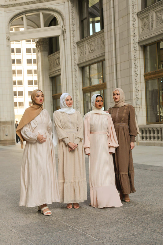 Husna Embossed Maxi - Sand