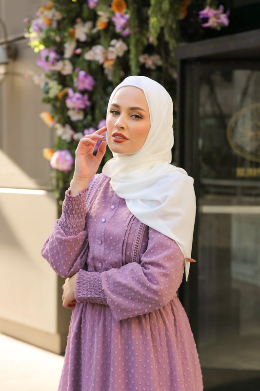 Husna Embossed Maxi - Lavender