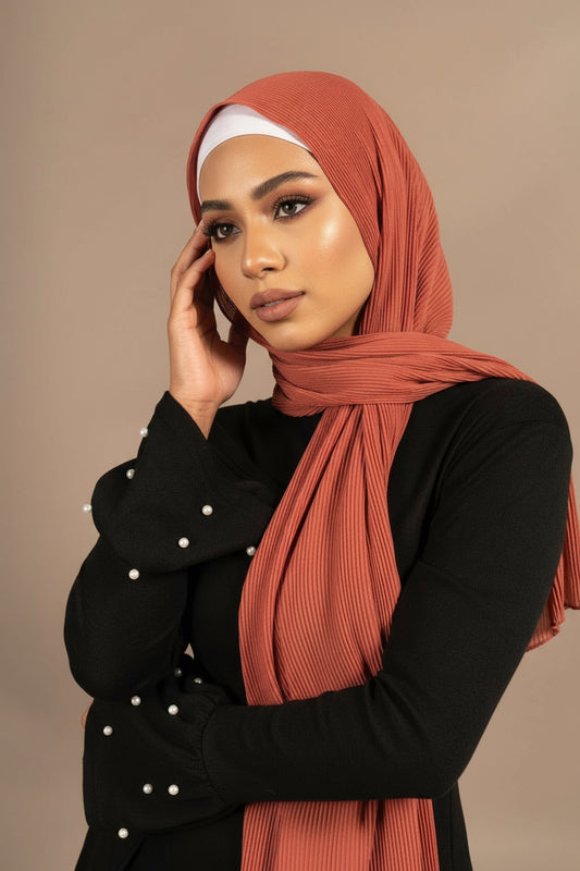 SANDSTONE Pleated Chiffon