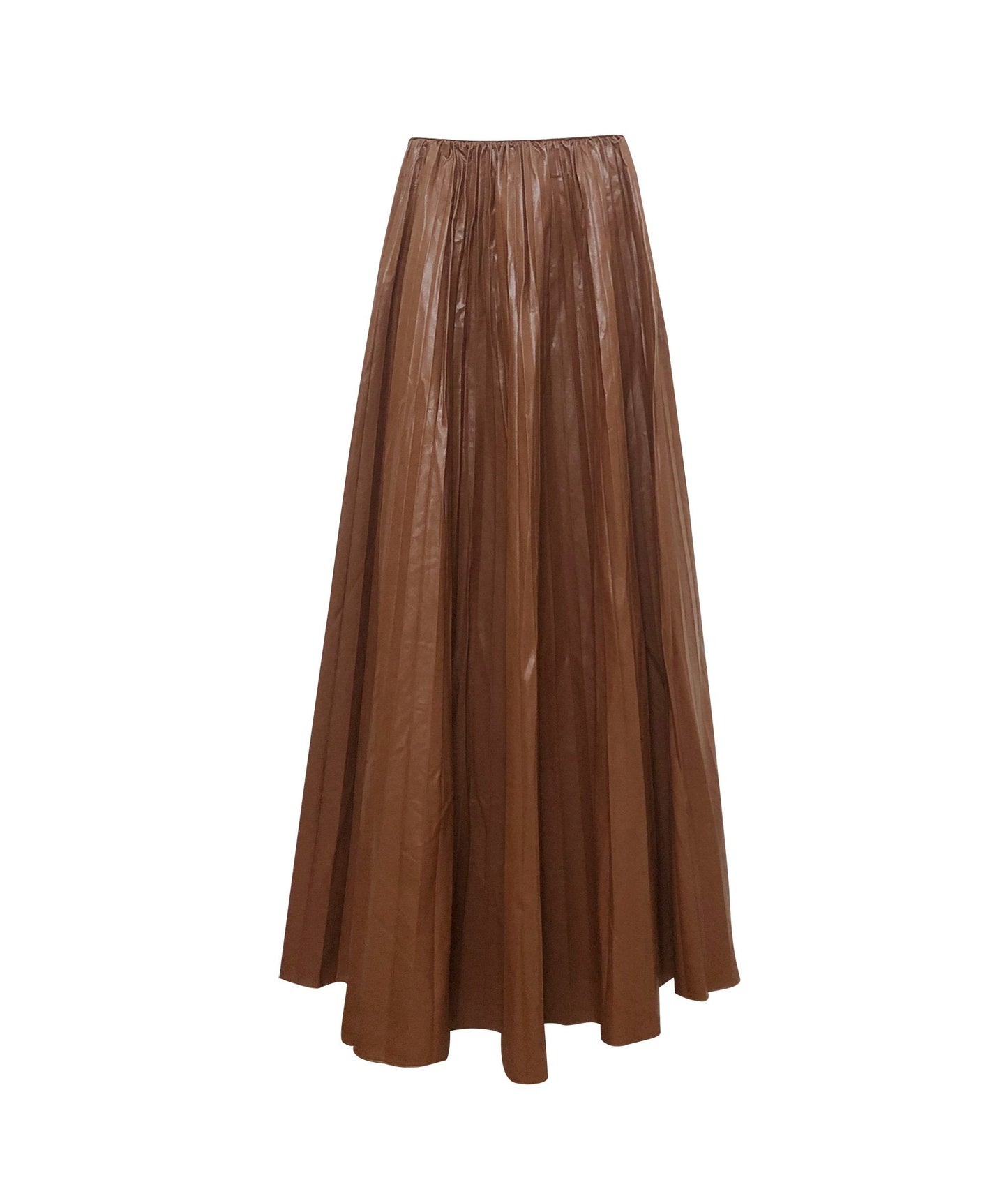 Waldorf Leather Pleated Maxi Skirt